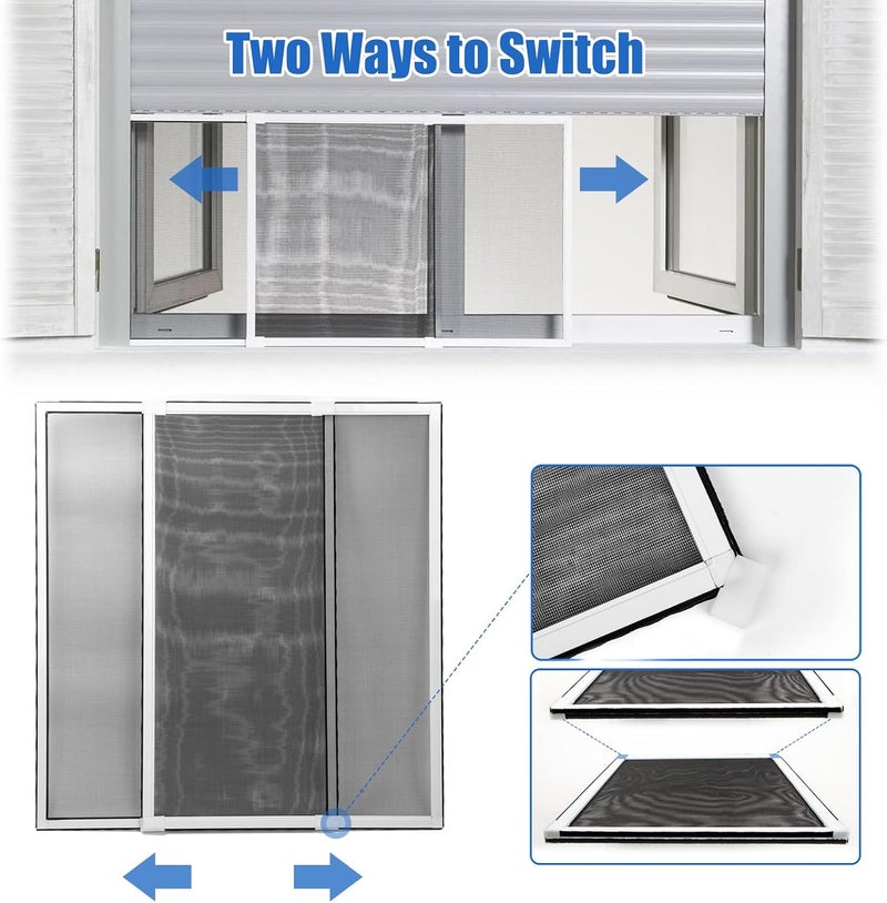 TooCust 4 Pack Expandable Window Screen, 2 Way Sliding Adjustable Window Screen, Horizontal (10" H x 16" - 30" W), Horizontal and Vertical Adjustable, Durable Replacement Screen for Window, Window Screen Mesh - Image 4